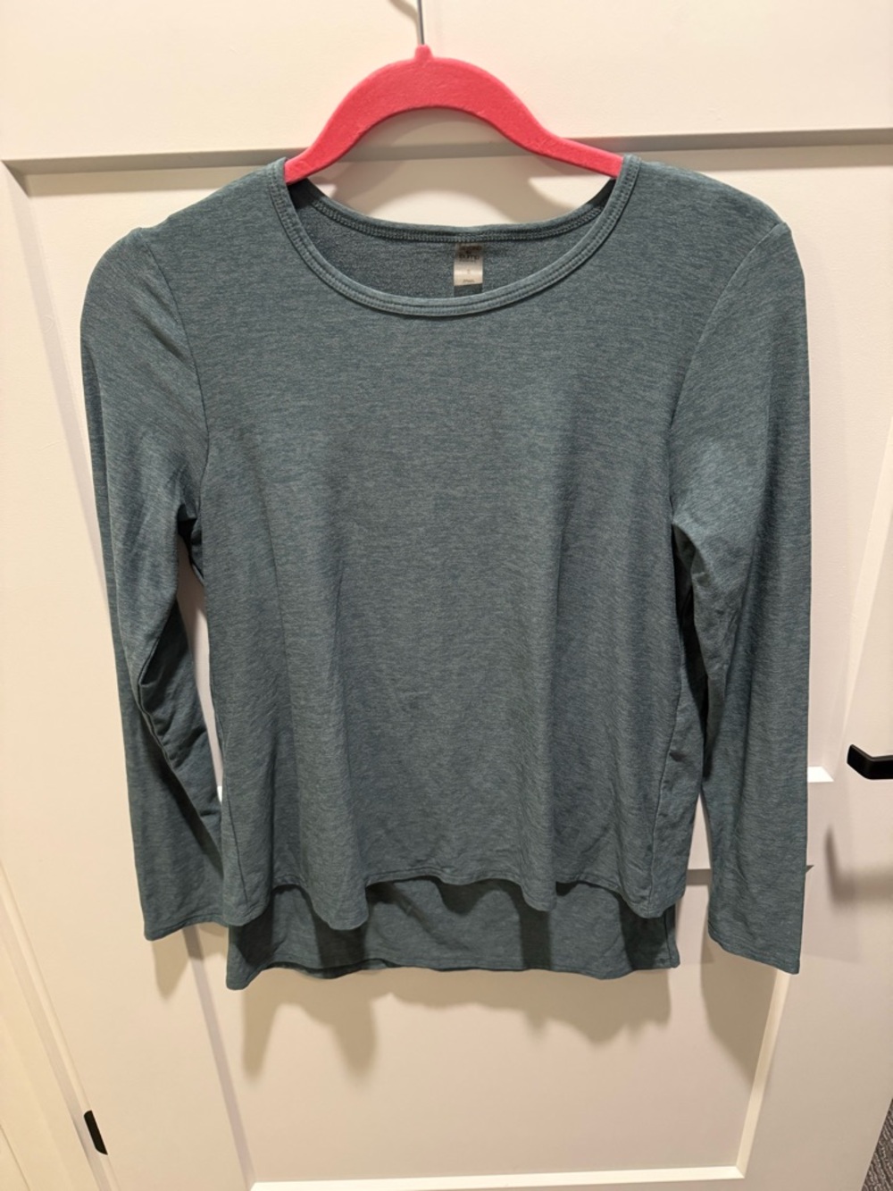 Beyond Yoga, Beyond the Bump Long Sleeve Maternity Top Teal Green Soft Stretch S